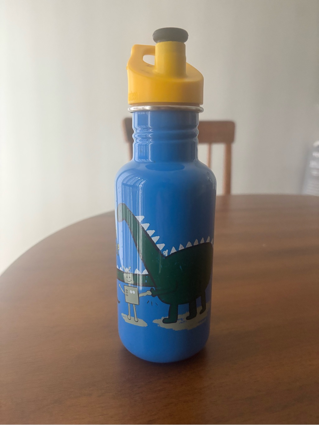 Klean Kanteen Blue Kids Water Bottle With Yellow Sport Cap — image 2 of 3